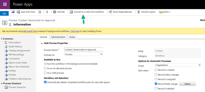 Dynamics CE Workflow Not Triggering On A Field Change